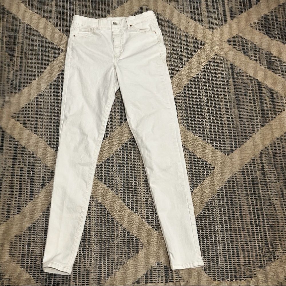Topshop White Jamie High-Waist Skinny Jeans Size 30 Tall - Picture 5 of 13